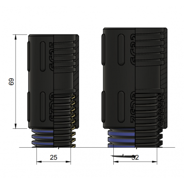 DUST COMMANDER HC - ESD TPU coupler for DUST-HESD vacuum hose